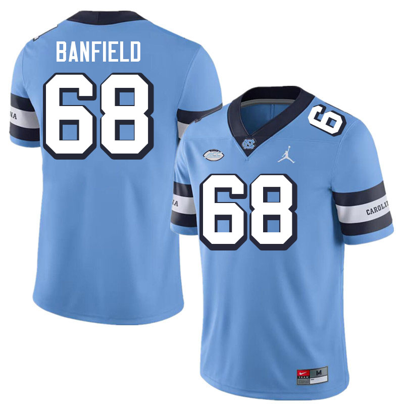 Men #68 Aidan Banfield North Carolina Tar Heels College Football Jerseys Stitched-Throwback